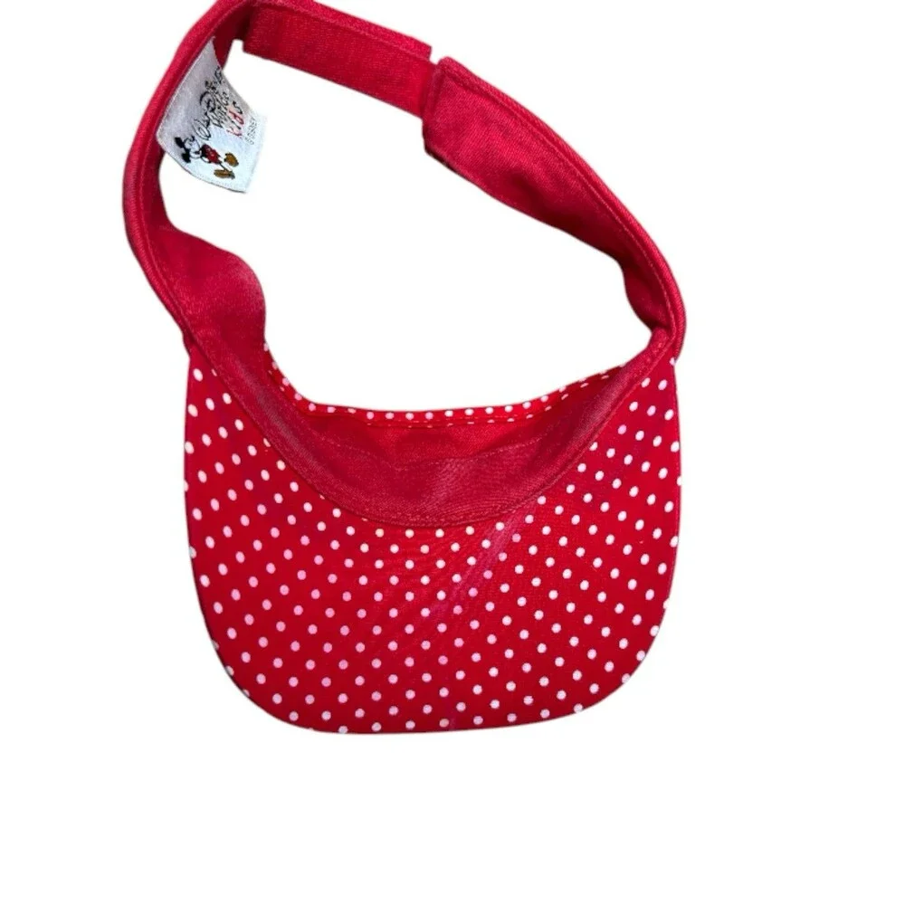 Walt Disney World Kids Minnie Mouse‎ Red Polka Dot Visor Hat Embroidered